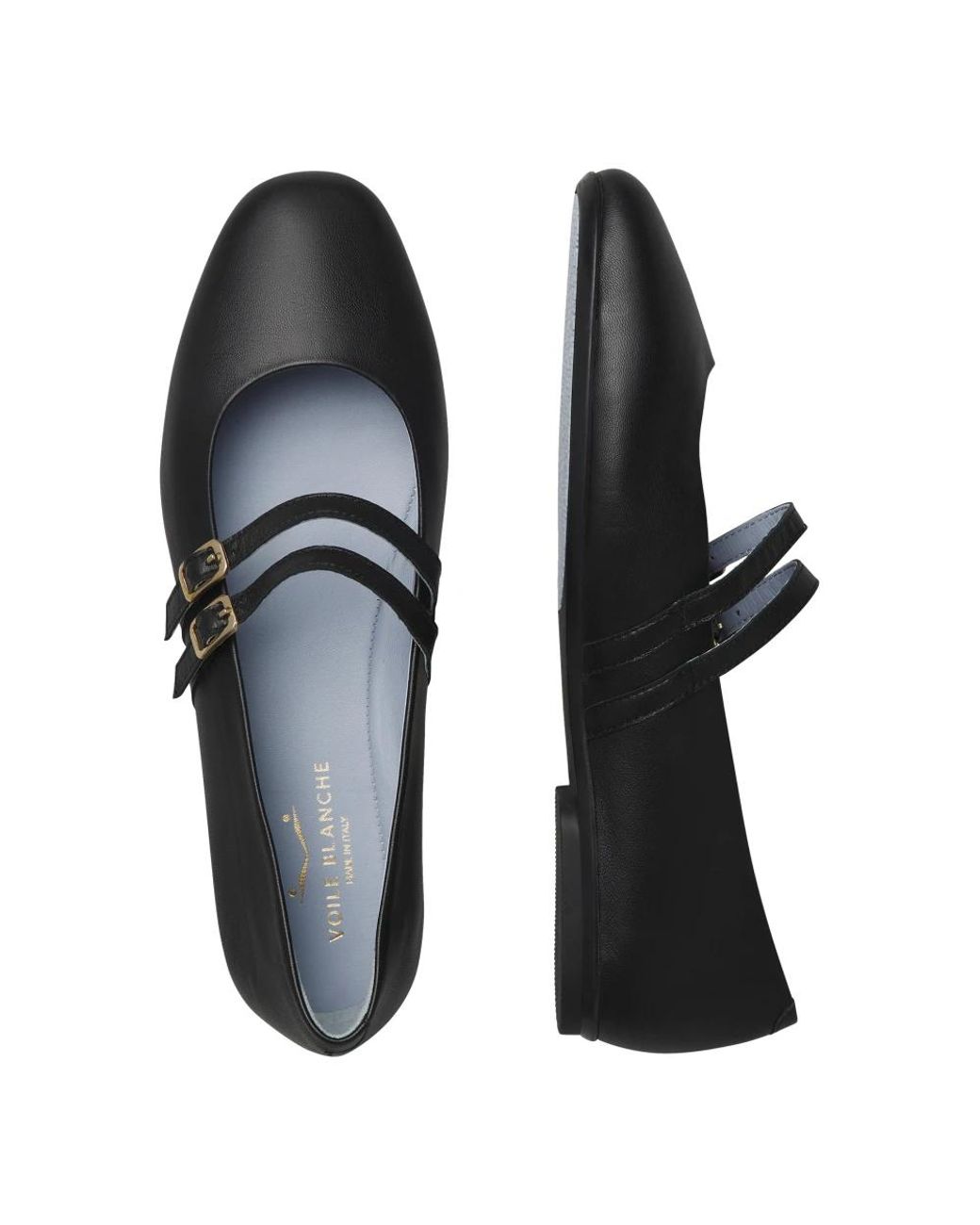 Voile Blanche Black Ballerina Shoes