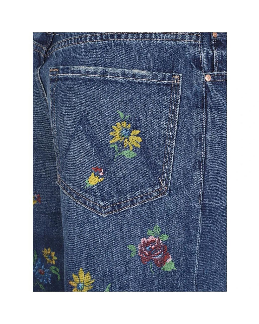 Mother Blue Straight Fit Jeans