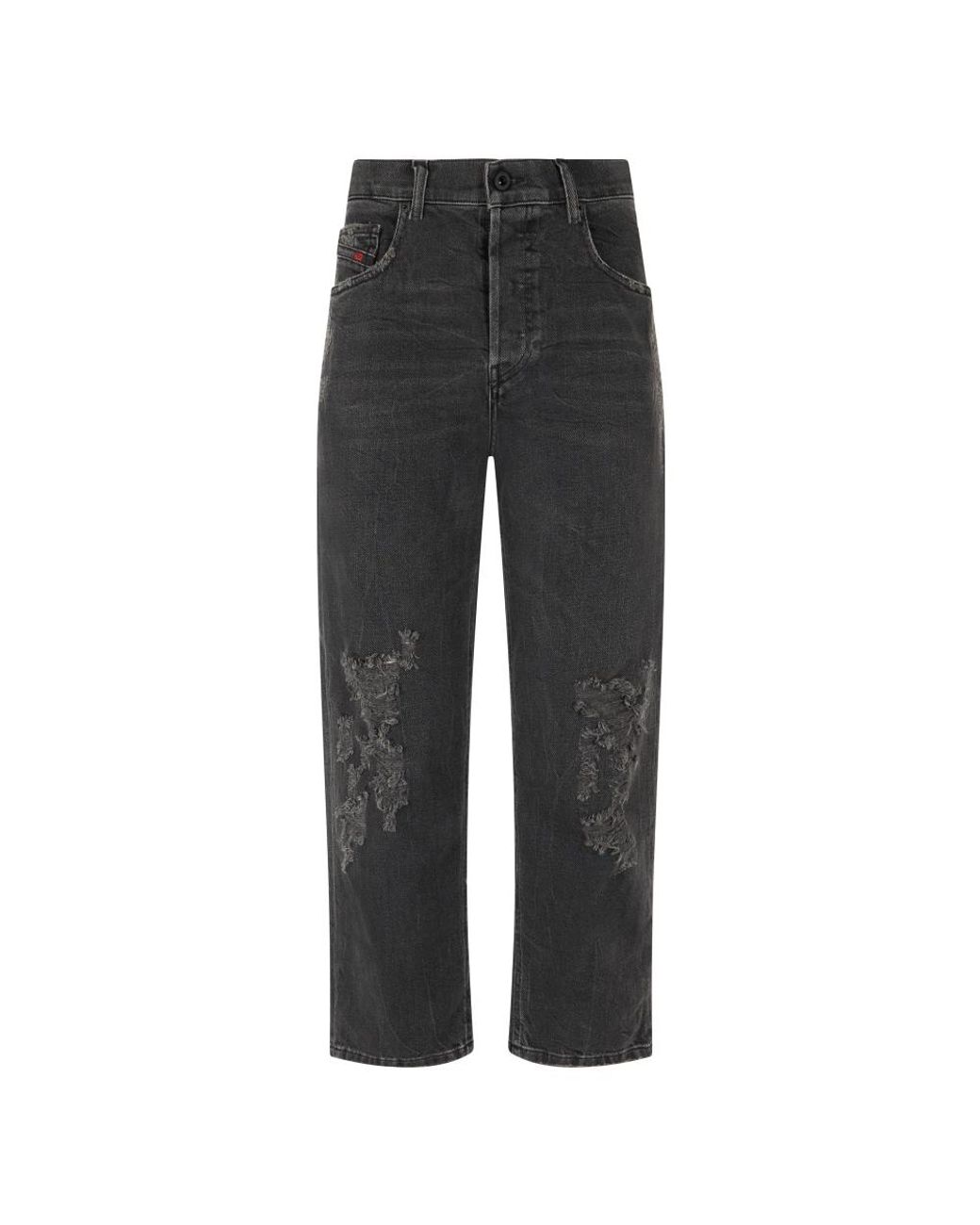DIESEL Gray Straight Fit Jeans