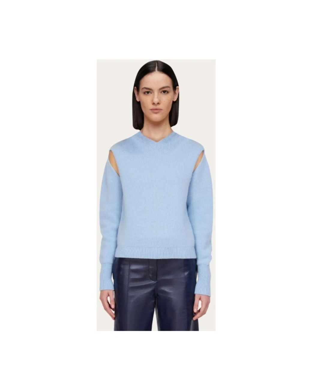 Ferragamo Blue Cashmere Knitwear