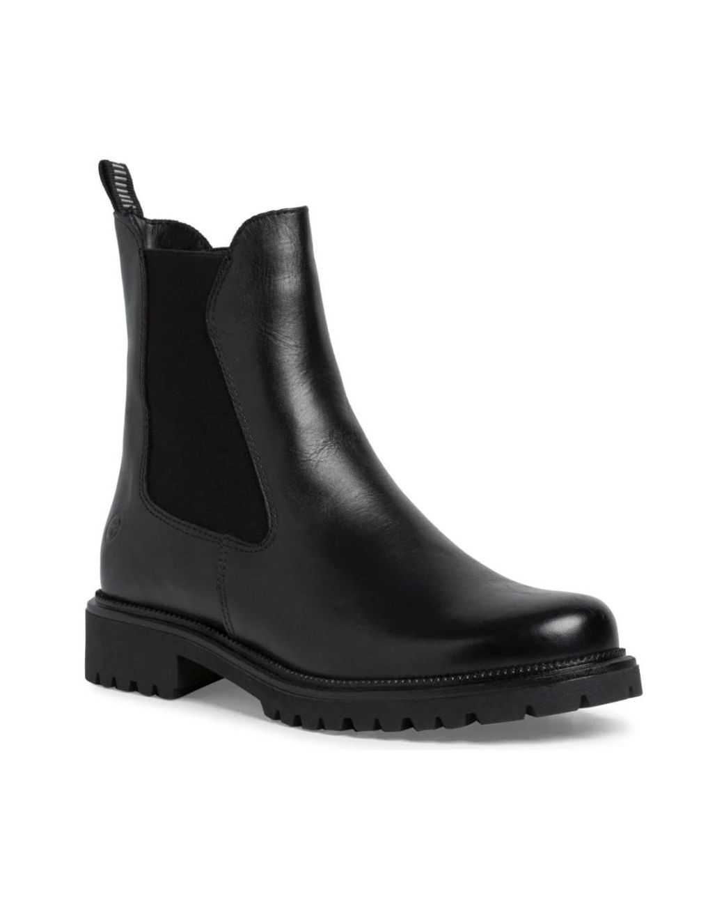 Tamaris Black Leather Chelsea Boots