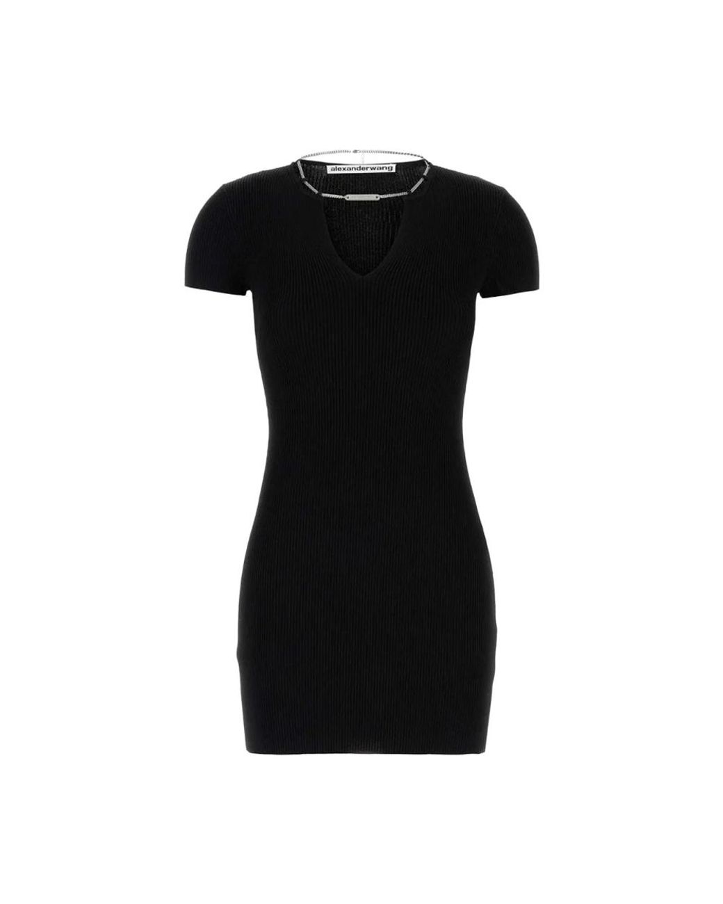Alexander Wang Kleedjes ,Zwart ,Zwarte Viscose Blend Minijurk in het Black