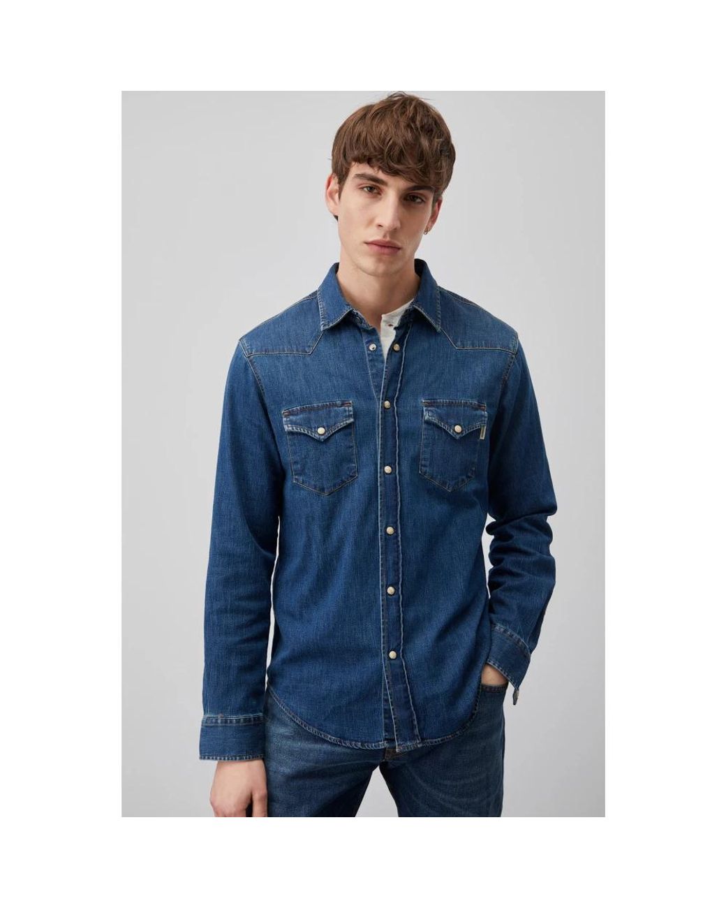 Roy Rogers Blue Denim Shirts for men