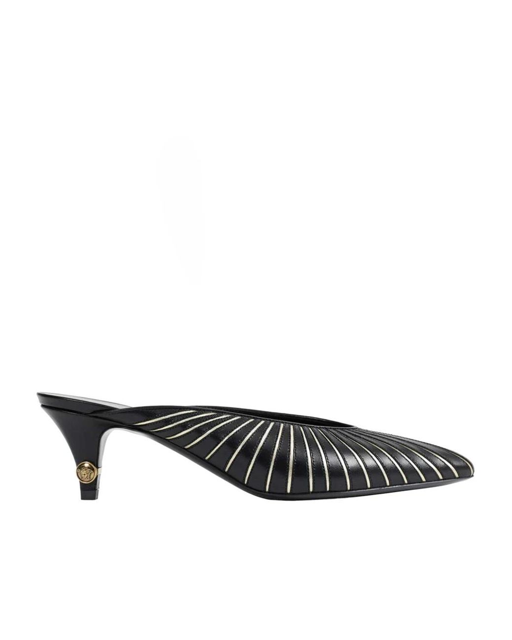 Versace Black Heeled Mules