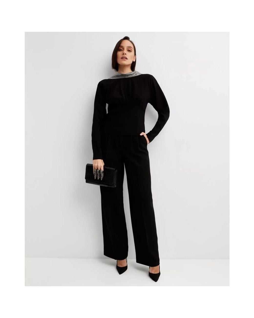 Roland Mouret Black Wide Trousers