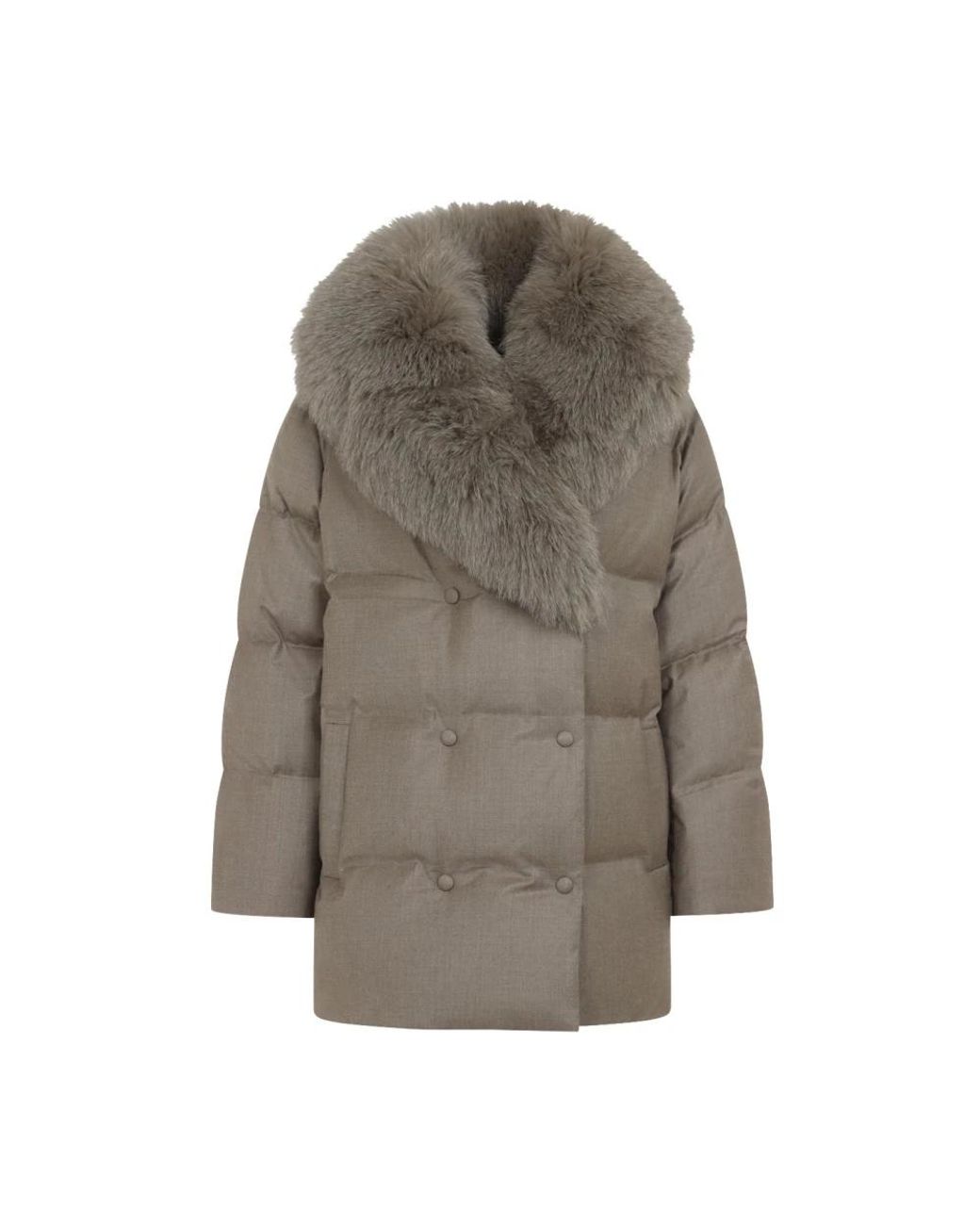 Yves Salomon Gray Winter Jackets