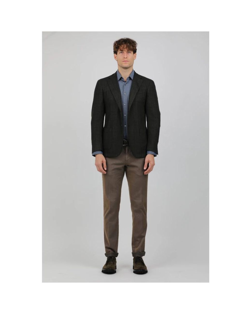 Santaniello Weiche Woll-Madras-Jacke in Black für Herren