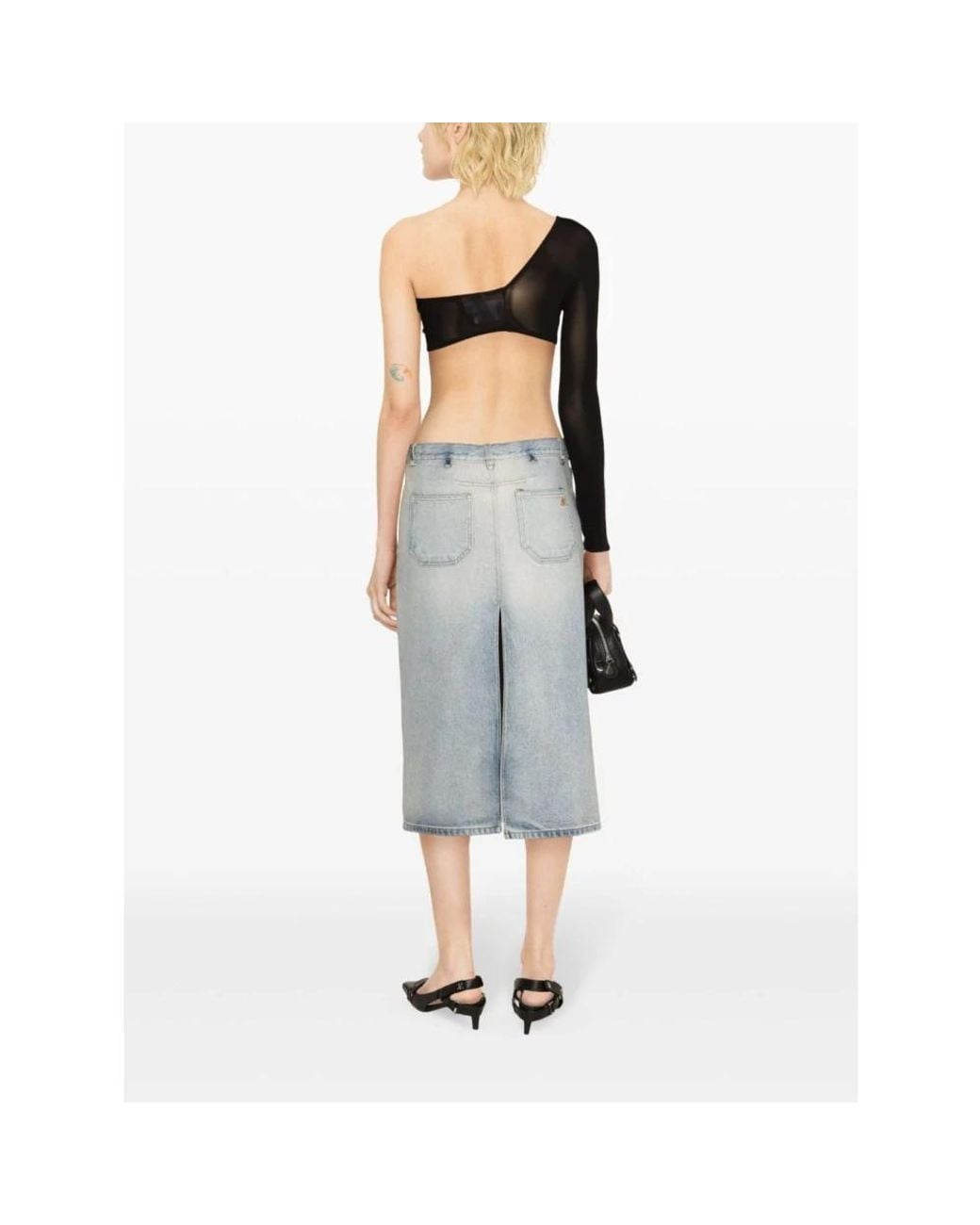 Courreges Blue Denim Skirts