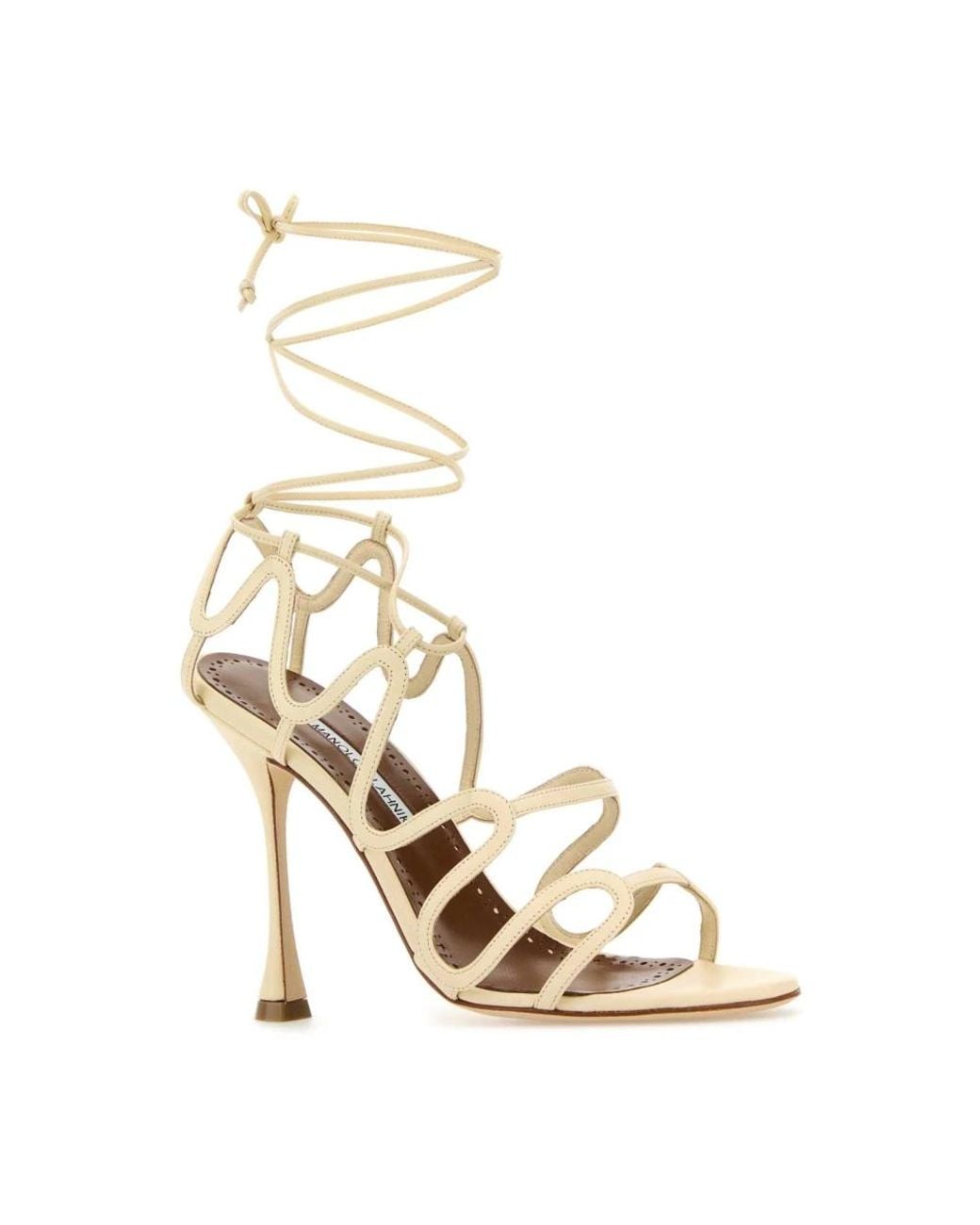 Manolo Blahnik Metallic High Heel Sandals