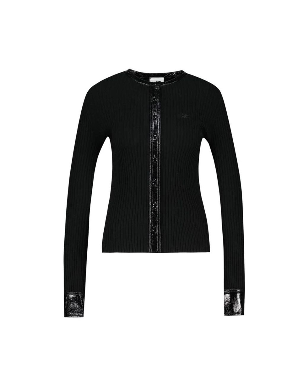 Courreges Contrasted Cardigan in het Black