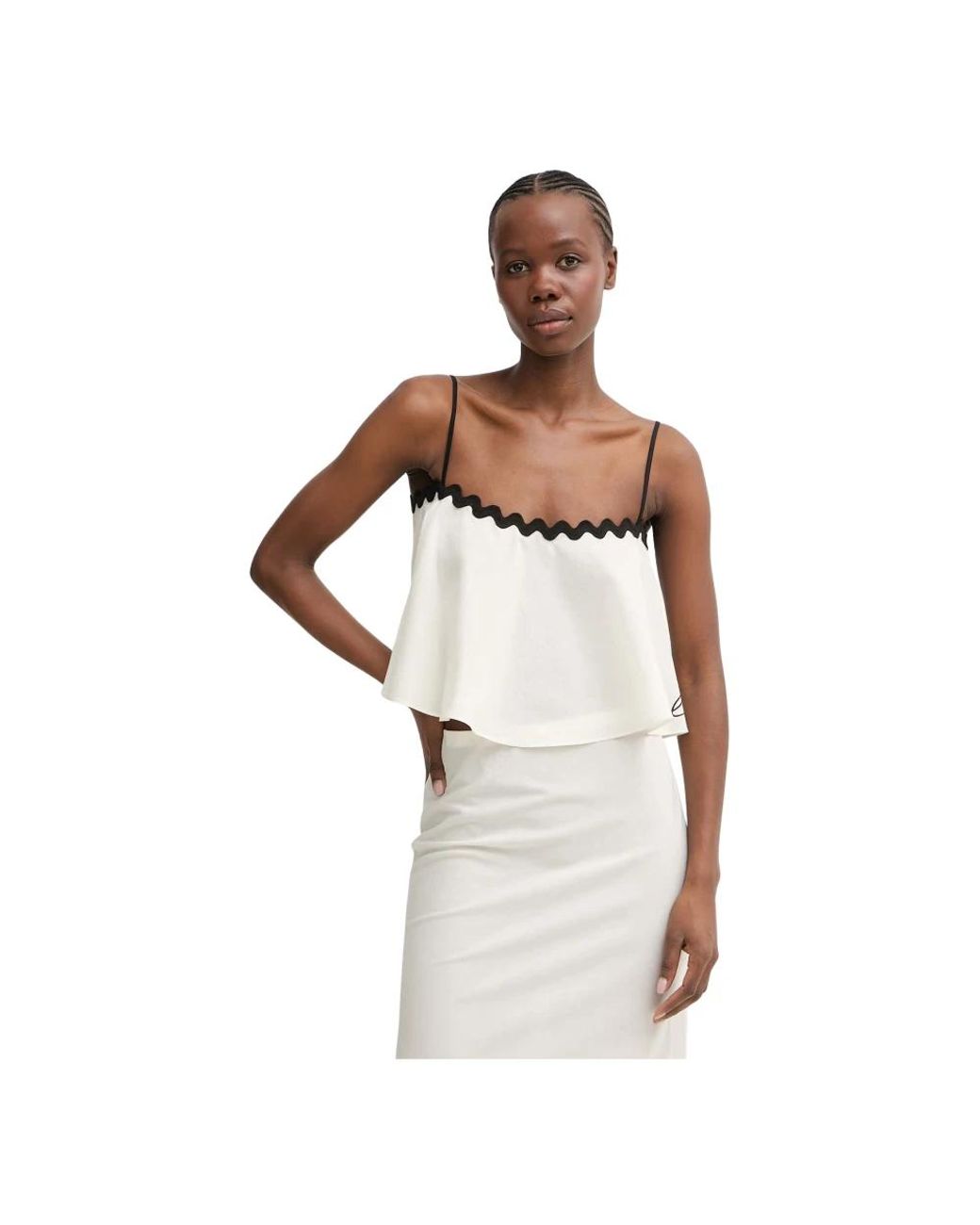Karl Lagerfeld Strand Cropped Top in het White