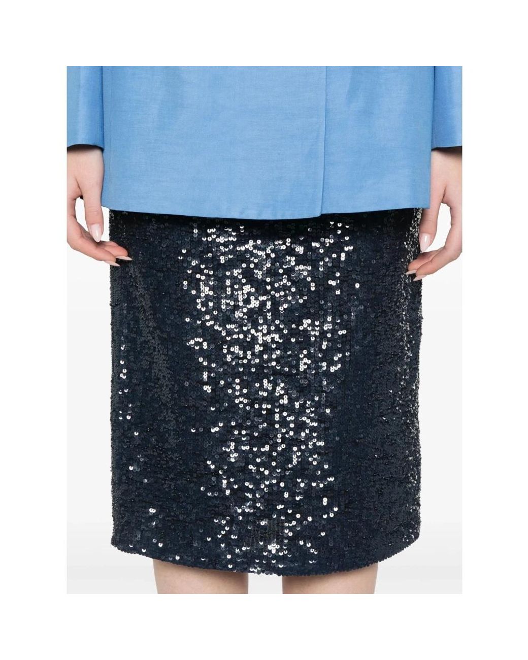 P.A.R.O.S.H. Blue Midi Skirts