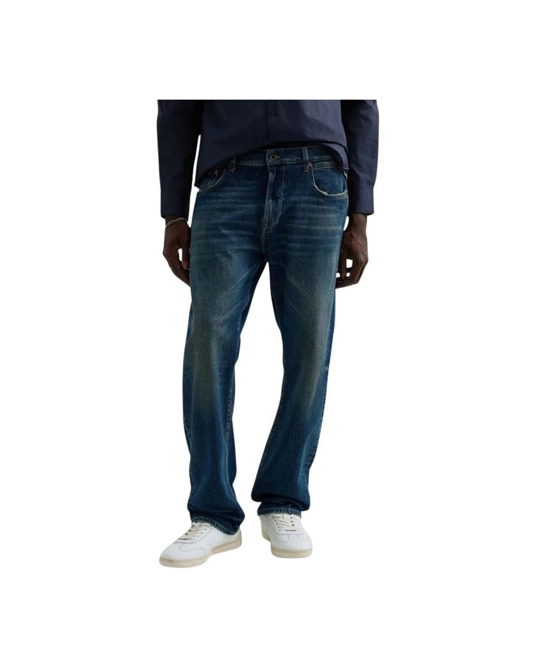 Replay Blue Straight Fit Jeans for men