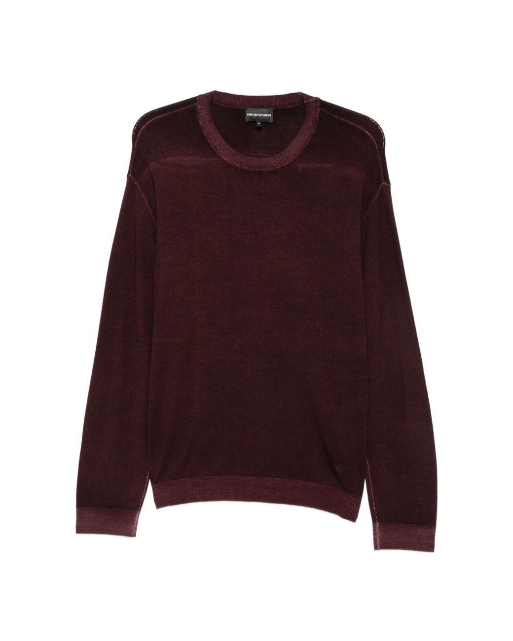 Emporio Armani Purple Crew-Neck Virgin-Wool Sweater for men
