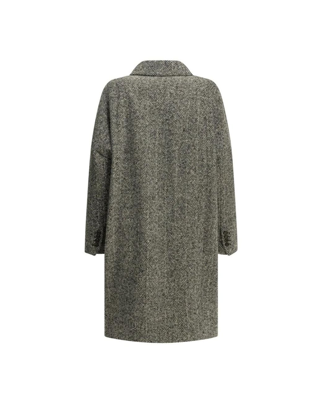 Brunello Cucinelli Gray Double-Breasted Coats