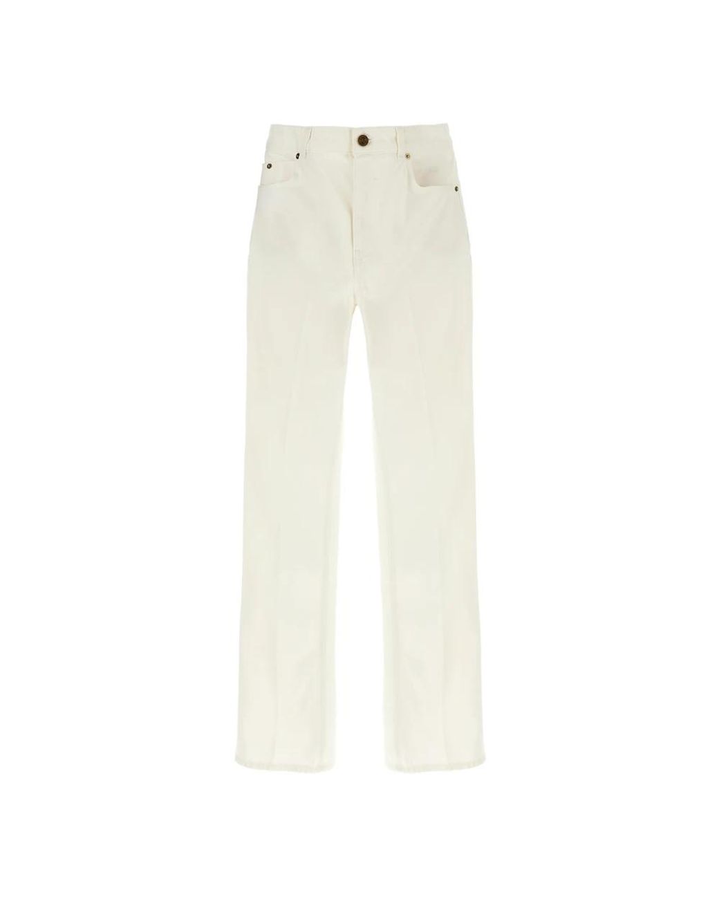 Balmain Jeans ,Wit ,Denim Denim Jeans Met Rechte Pijpen in het White