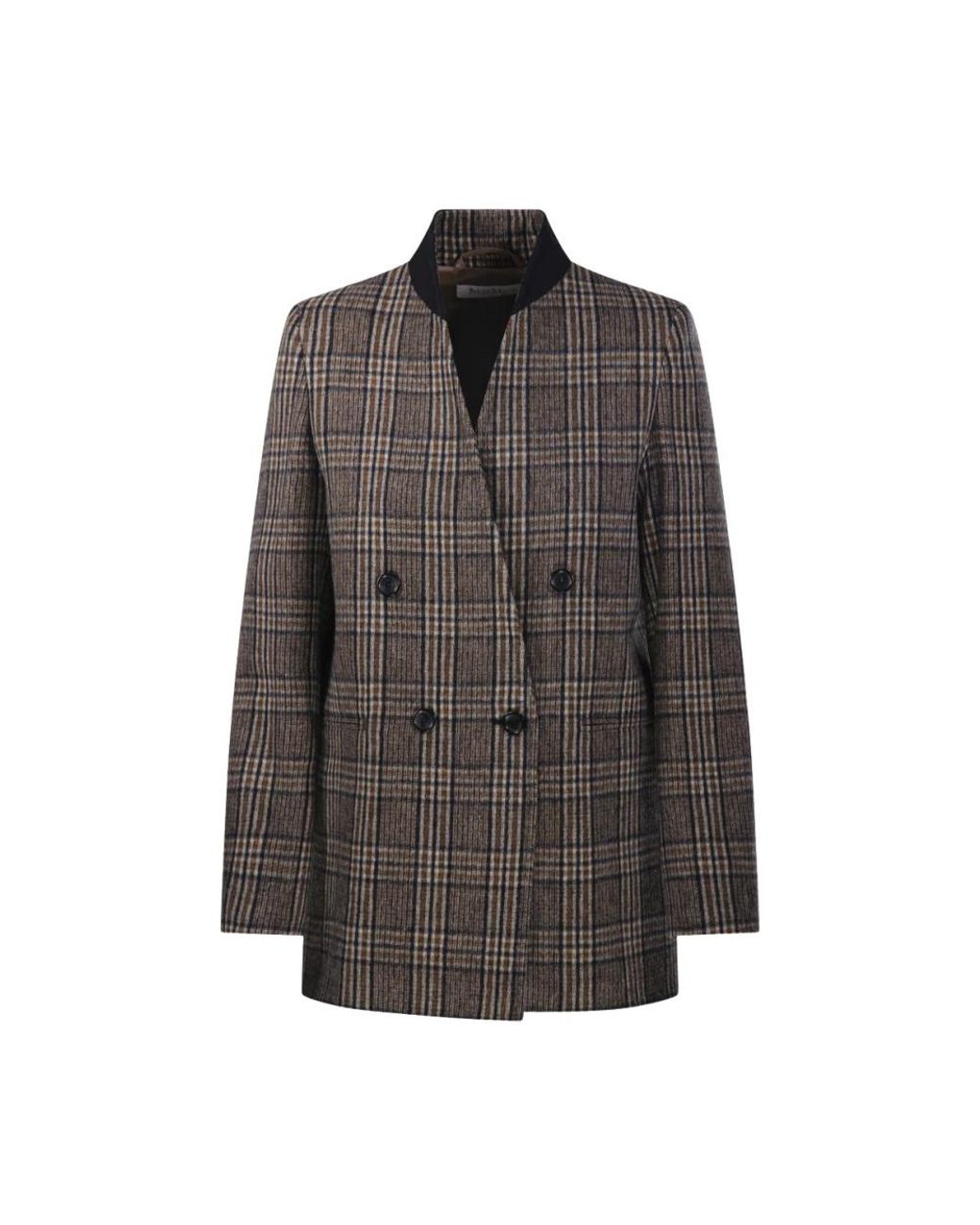 Max Mara Jassen ,Bruin ,Elmo Check Jacket in het Brown