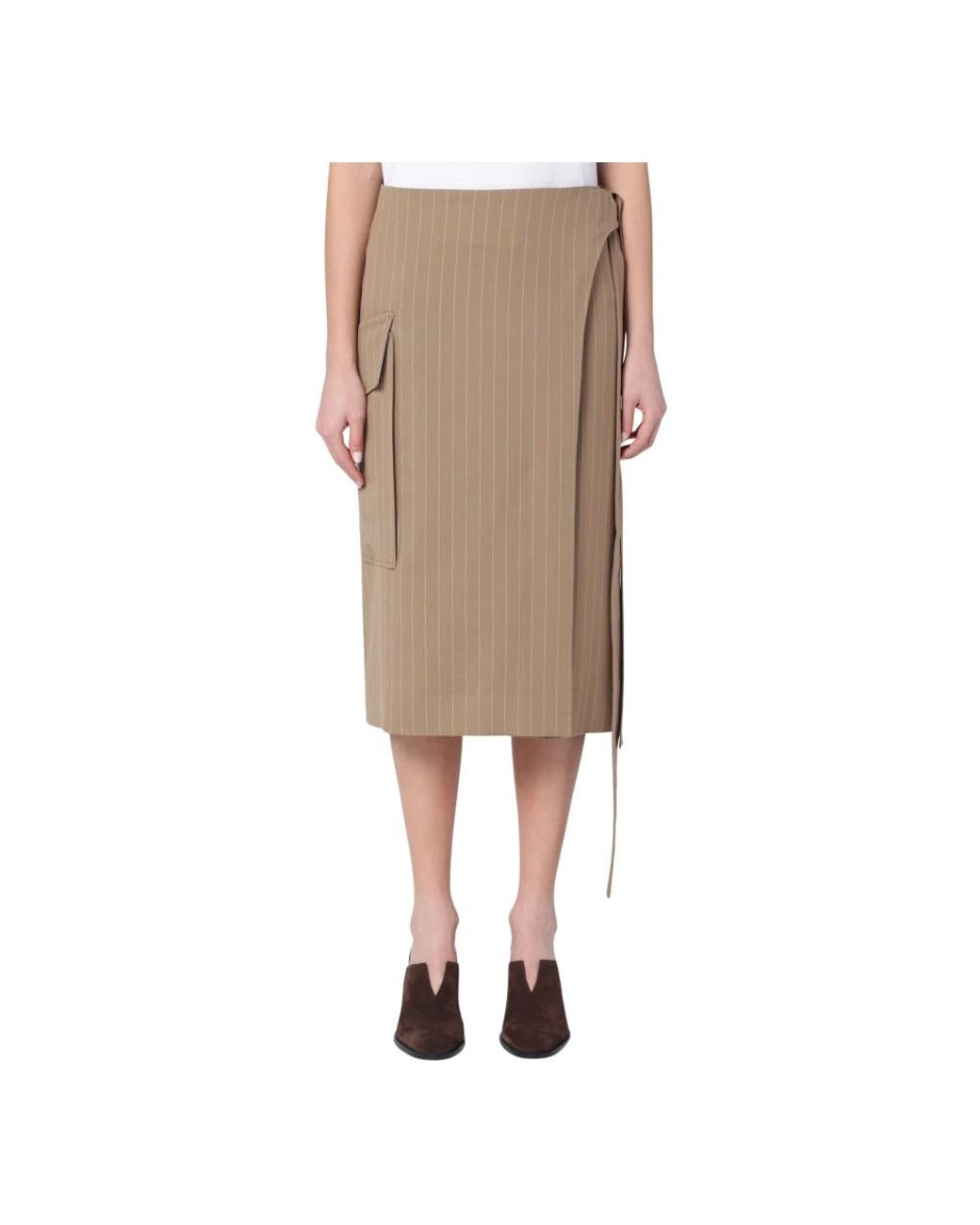 Victoria Beckham Natural Midi Skirts