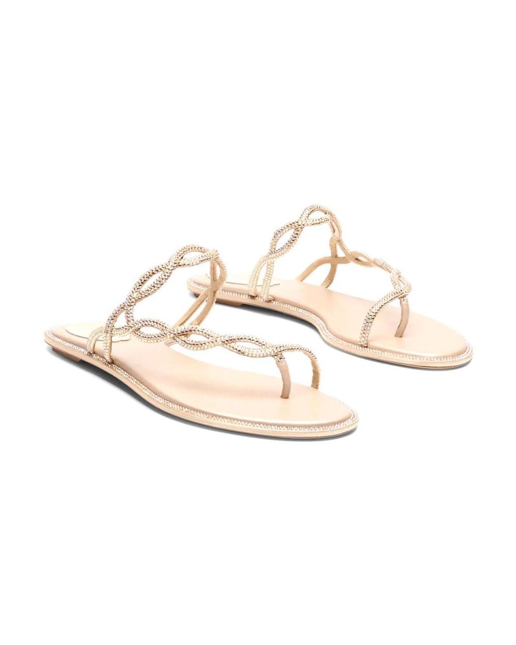 Rene Caovilla Natural Flip Flops