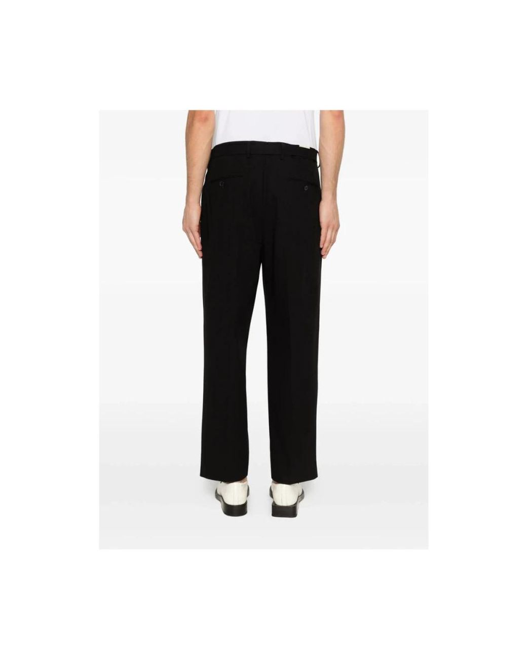 BRIGLIA Black Straight Trousers for men