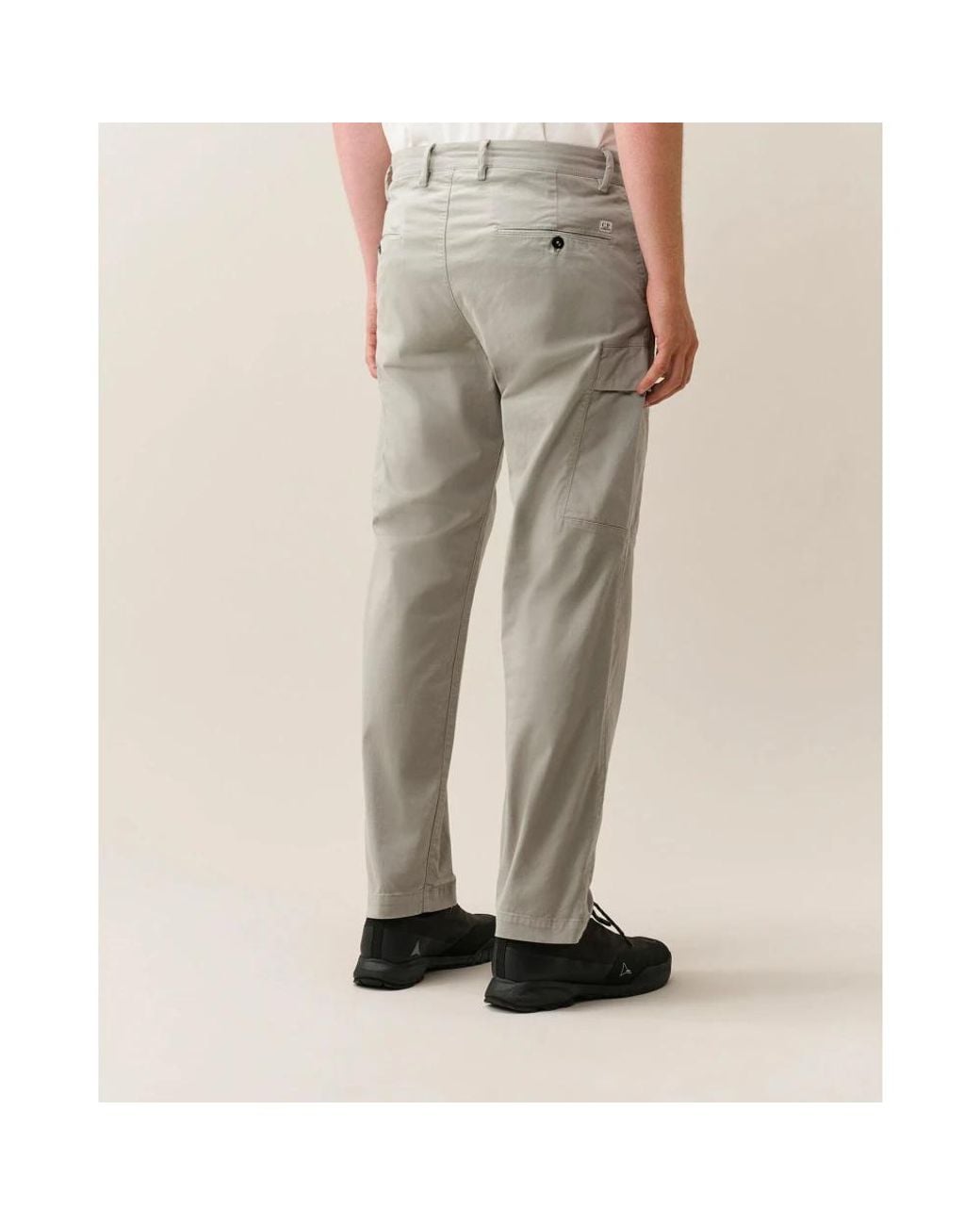 C P Company Gray Straight Trousers for men