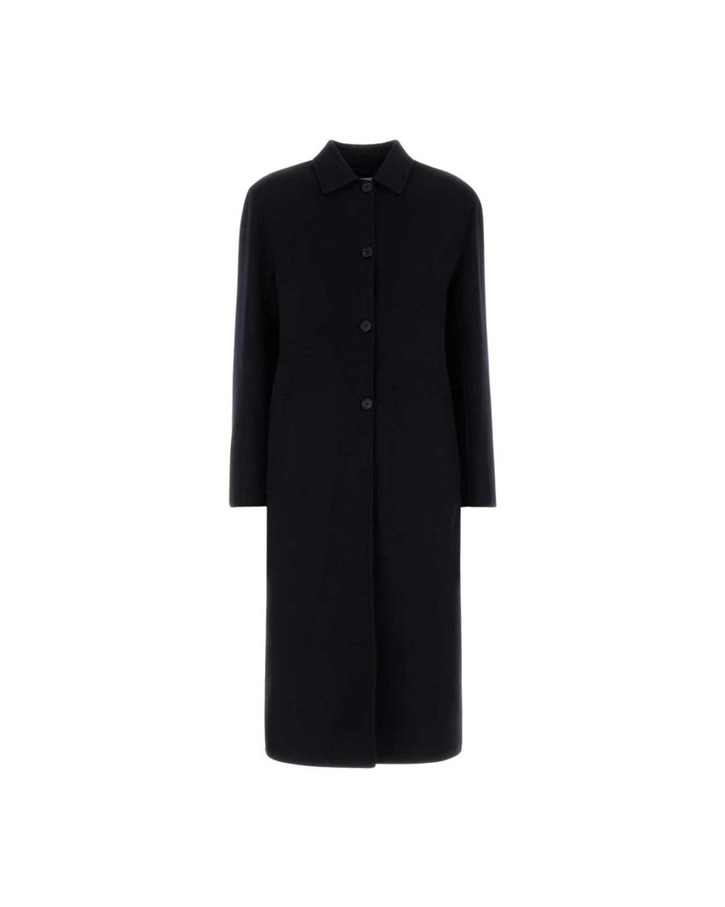 Jil Sander 91 Db Enkelrij Jas in het Black