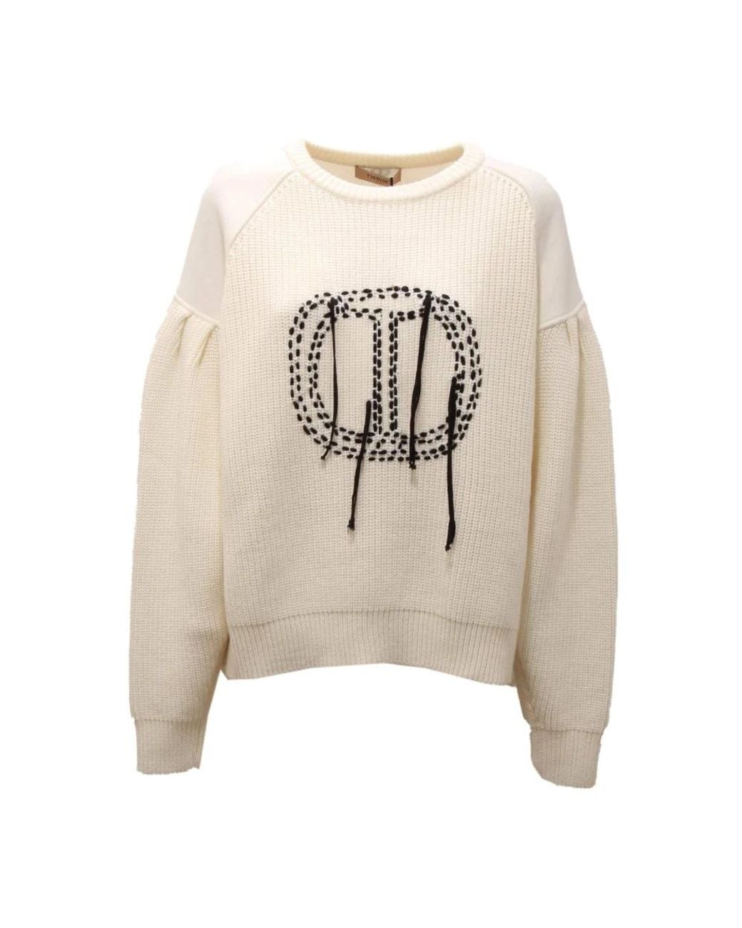 Twinset Natural Round-Neck Knitwear