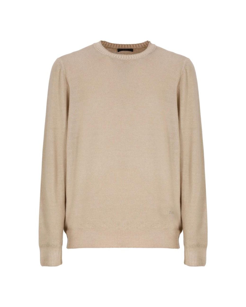 Fay Natural Round-Neck Knitwear for men