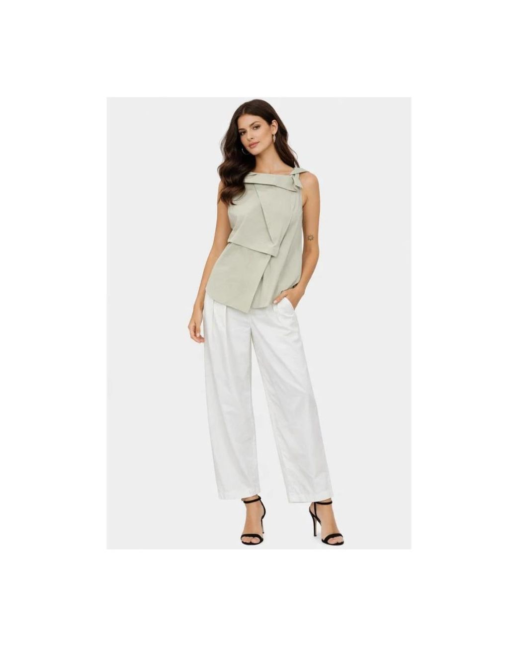 High White Wide Trousers