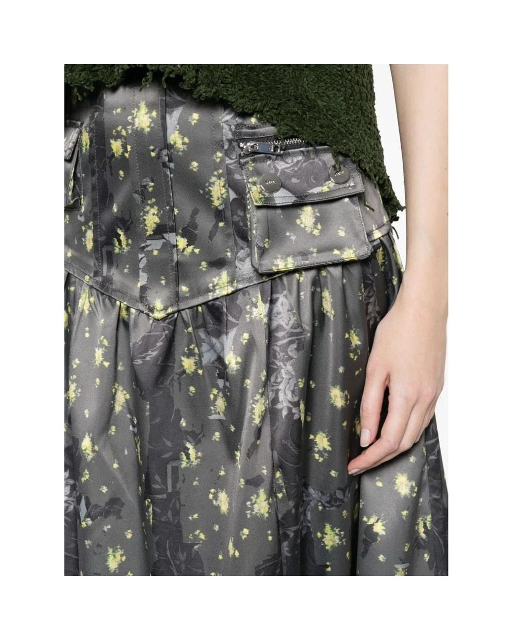 Ganni Polyester Elastane Rok in het Gray