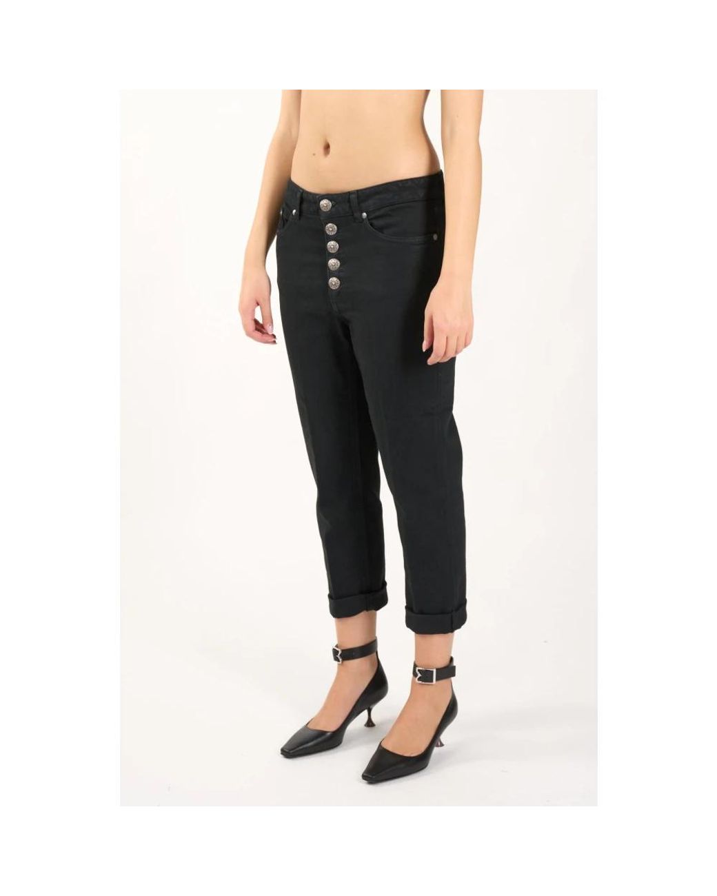 Dondup Black Cropped Jeans