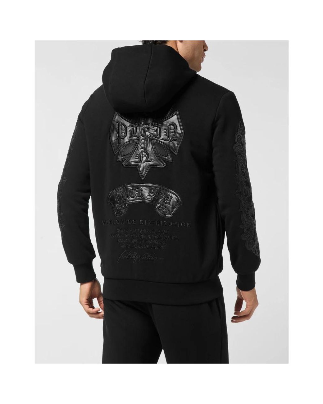 Zip-Throughs di Philipp Plein in Black da Uomo