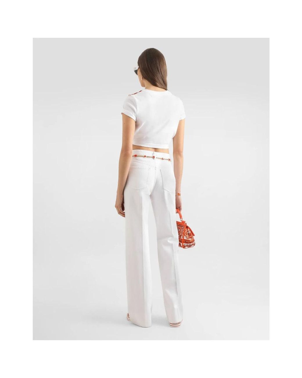 Dolce & Gabbana White Wide Jeans
