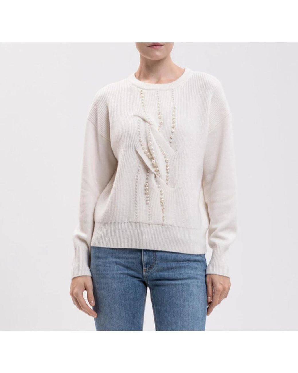 Twinset White Round-Neck Knitwear