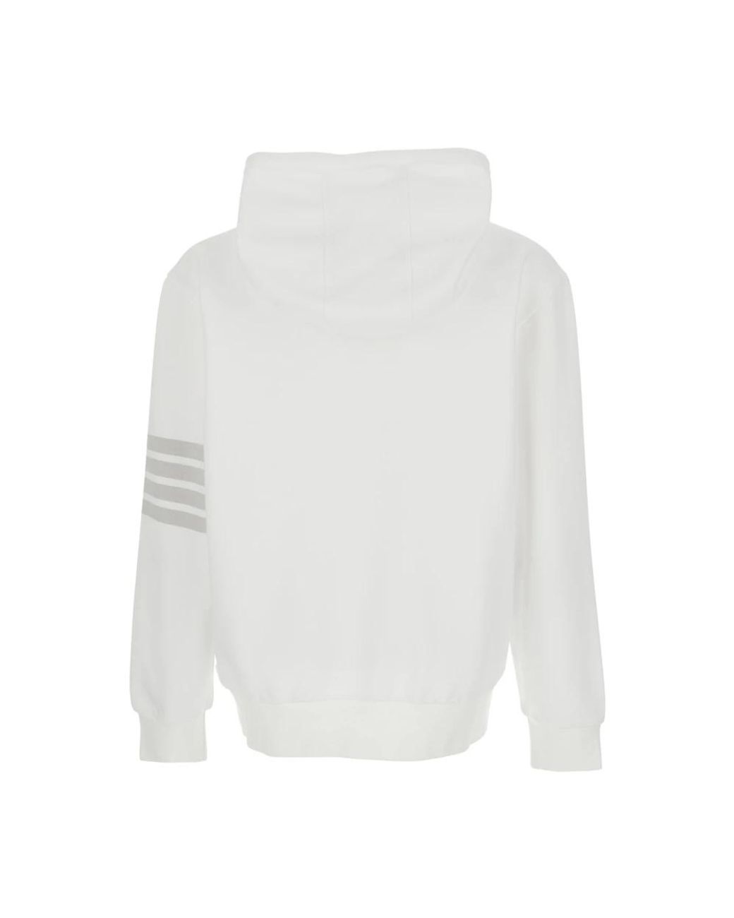 Thom Browne Solid Loopback 4-Bar Hoodie in het White voor heren