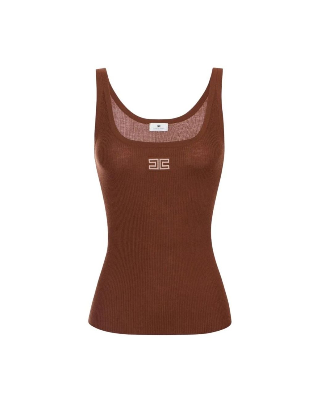 Elisabetta Franchi Brown Sleeveless Tops