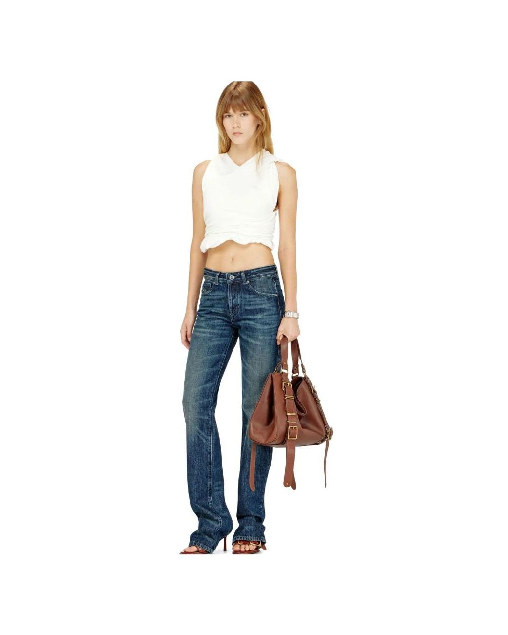 DIESEL White Sleeveless Tops