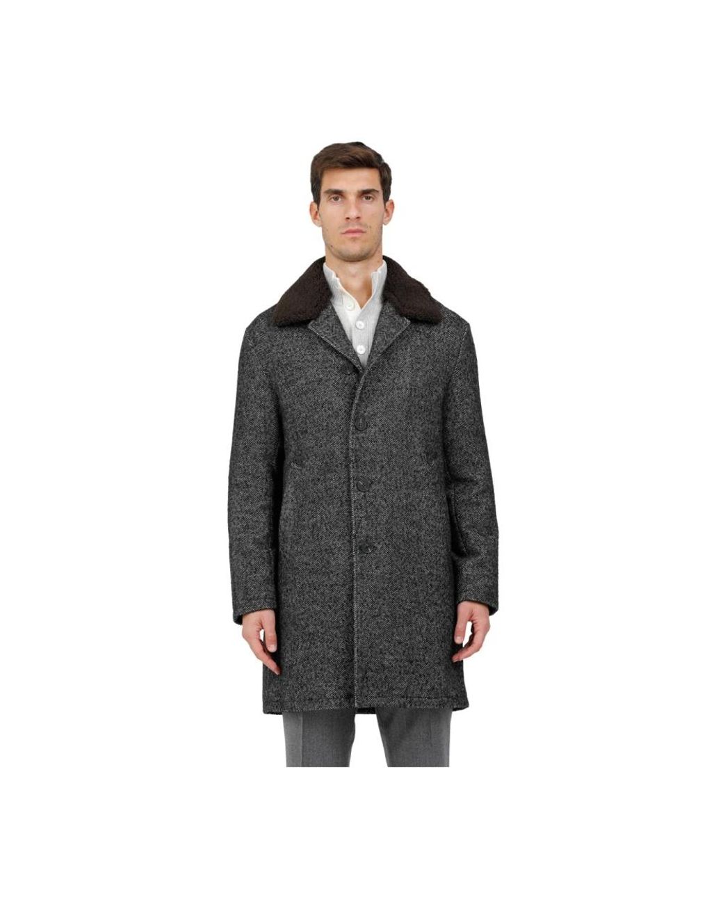 Gimo's Black Single-Breasted Coats for men