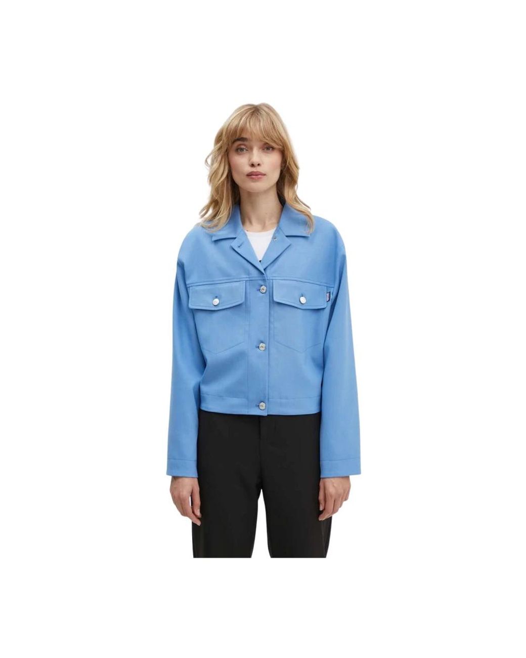 Moschino Wolmix Jas in het Blue