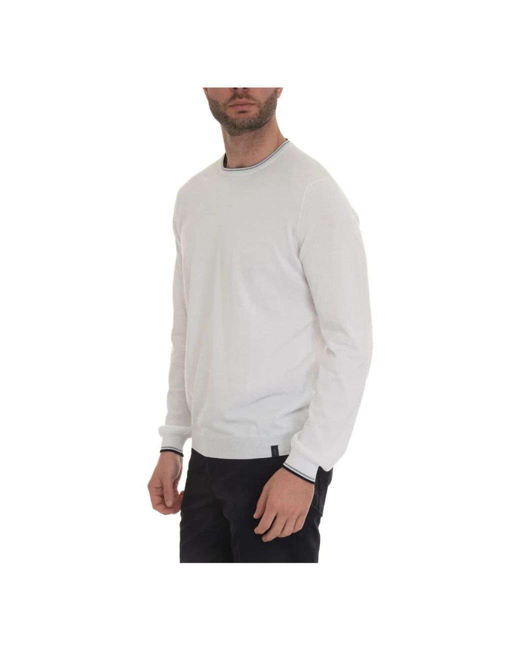 Fay White Round-Neck Knitwear for men
