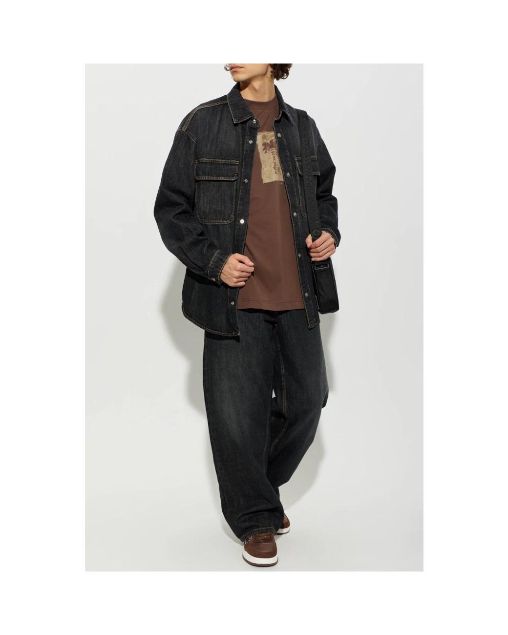 Palm Angels Black Loose Fit Jeans for men