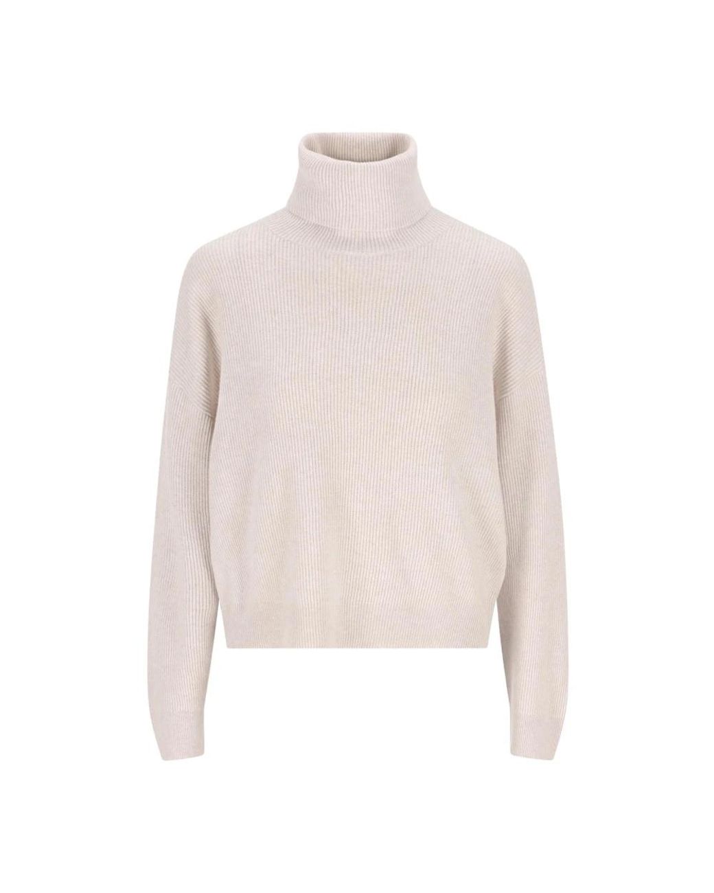 Brunello Cucinelli Truien & Vesten ,Wol Geribbelde Coltrui in het White