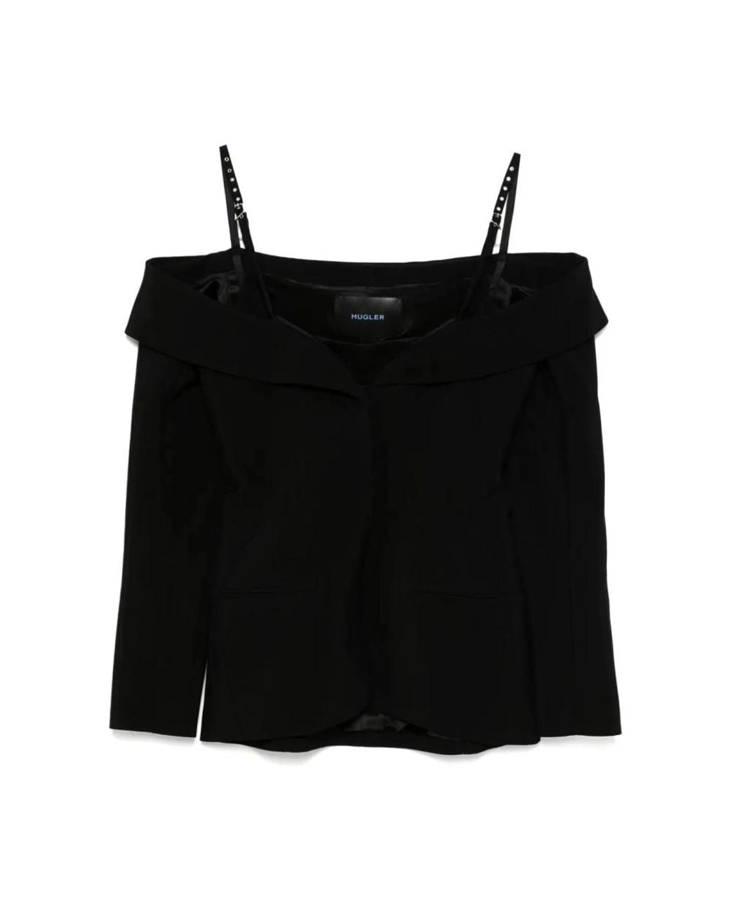 Mugler Black Long Sleeve T-Shirts