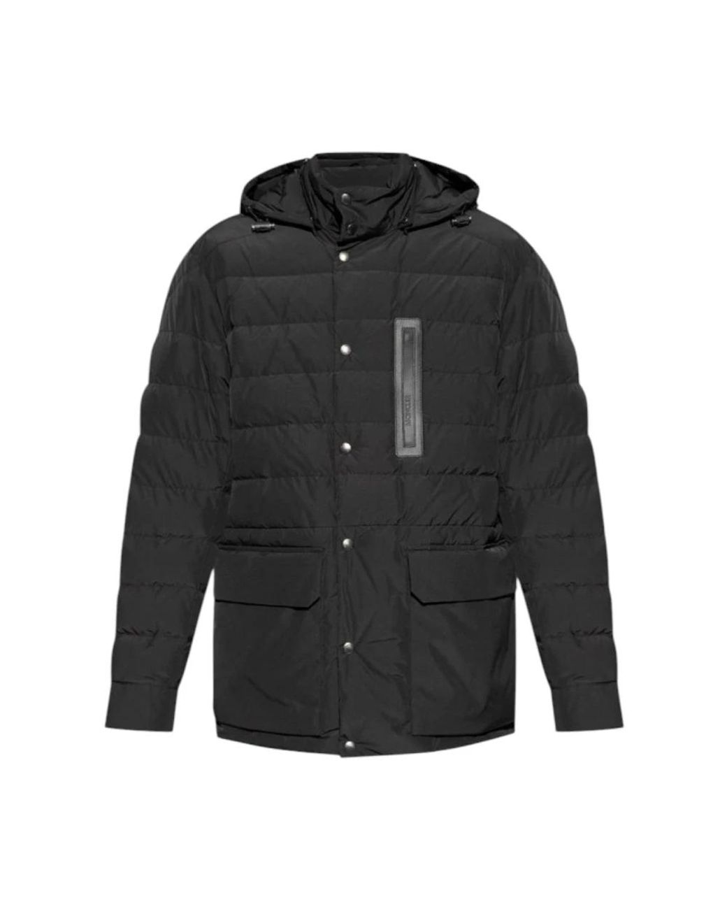 Moncler Jassen ,Blauw ,Gewatteerde Jas Met Logo Appliqué in het Black voor heren
