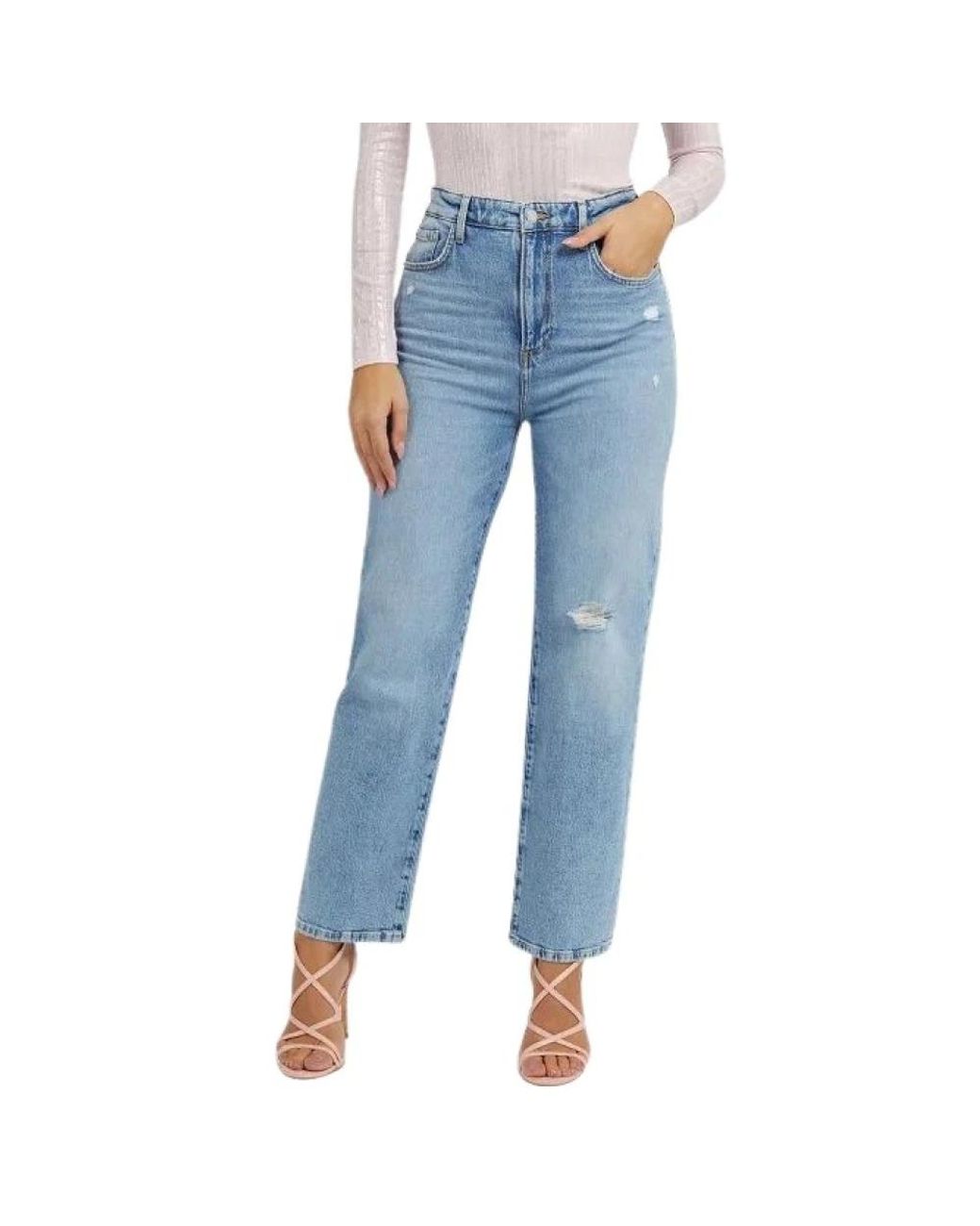 Guess Palazzo Cropped Jeans in het Blue