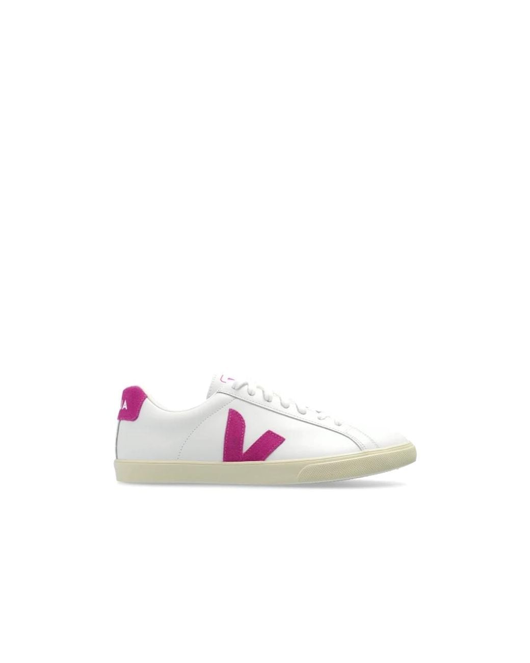Veja Pink Esplar Logo Leather Sneakers