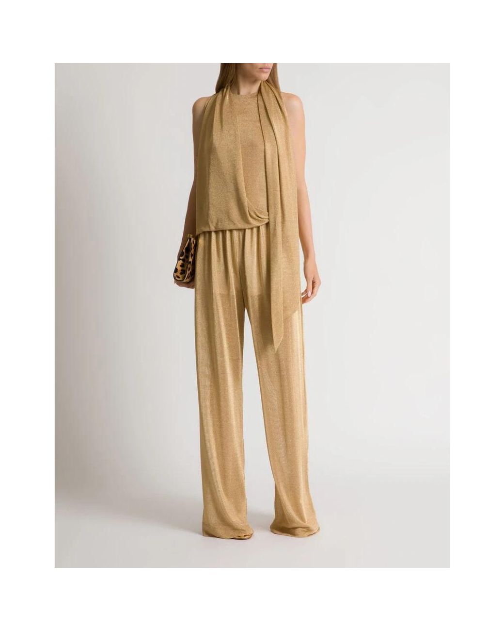 Alberta Ferretti Metallic Sleeveless Tops