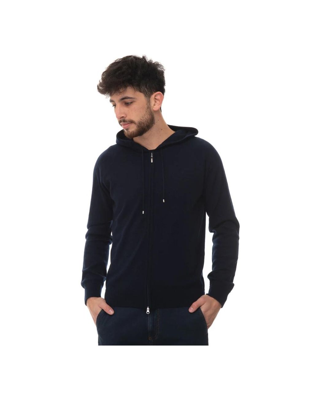 Gran Sasso Blue Zip-Throughs for men
