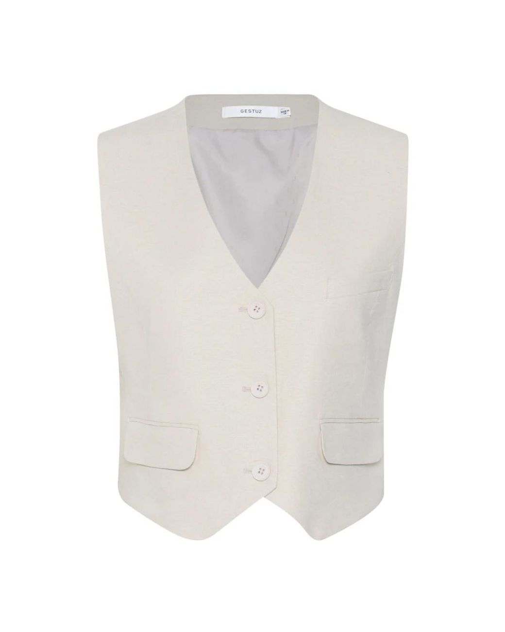 Gestuz Kostuums ,Grijs ,Linnen Ancient Scroll Linen Waistcoat in het White