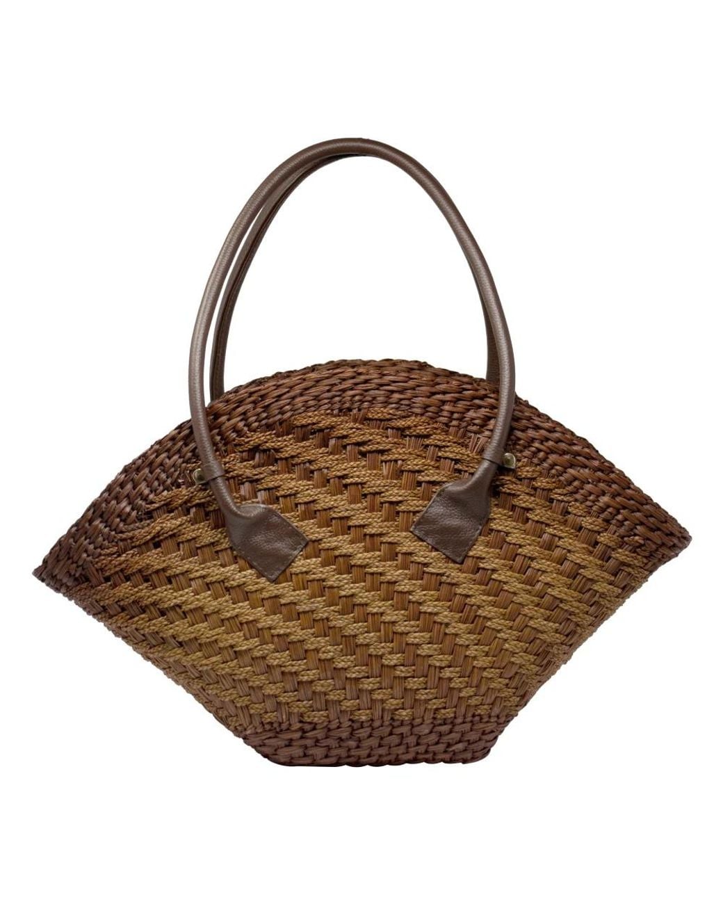 Sensi Studio Brown Maxi Basket Weave Bag